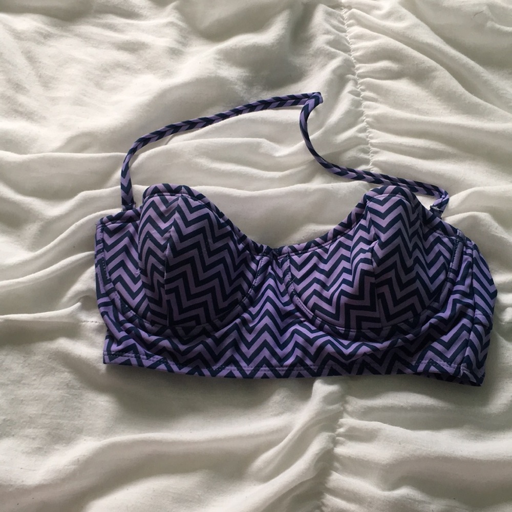 Purple chevron bikini top